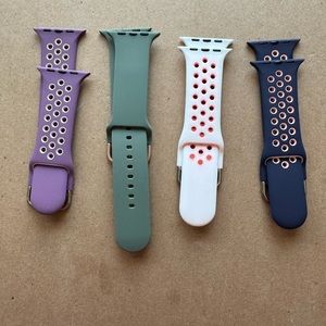 4 pack of Apple Watch silicone sport bands 44-49mm